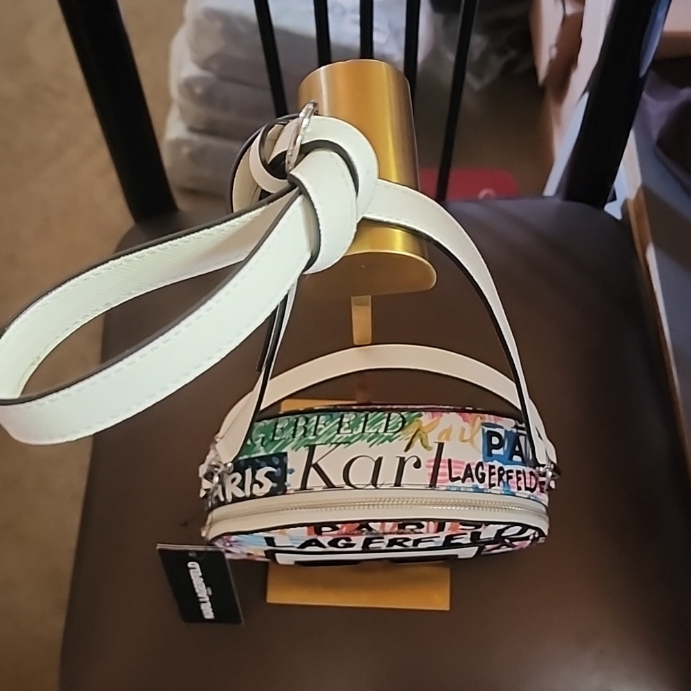 Karl Lagerfeld Multicolor Graffiti Mini Dome Crossbody Nwt - Picture 4 of 13